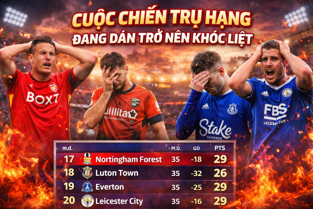 Cuộc chiến trụ hạng đang dần trở nên khóc liệt